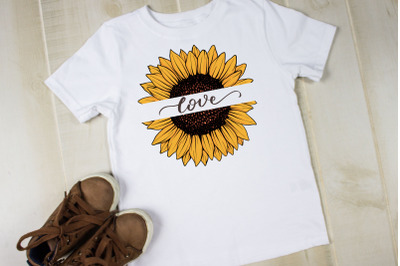 Sunflower Sublimation Design Love Quotes