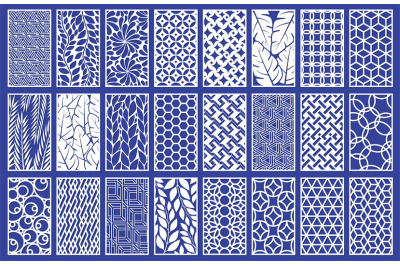 Decorative laser cut panels template with abstract texture. Geometric