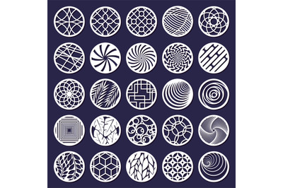 Laser cut round abstract decorative pattern template. Abstract decorat