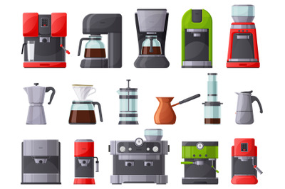 Coffee machines, coffee maker, espresso machine and coffee pot. French