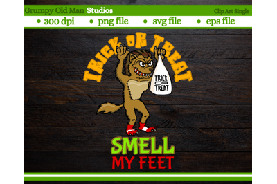 funny cartoon werewolf | trick or treat smell my feet | halloween desi