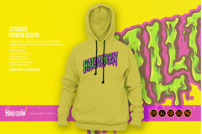 Halloween Typeface Trippy Color Illustrations