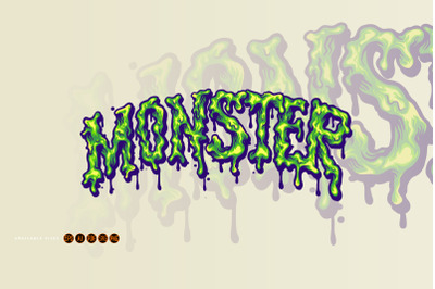 Melted Monster Font Hand Lettering