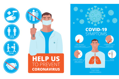 Ncov infographic. Symptoms and prevention medical warnings allergy nco