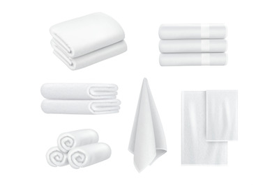 Towel stack. Luxury hotel textile items for bathroom sport or resort s