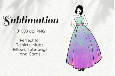 Bridesmaid in Holographic Glitter Dress Character Sketch