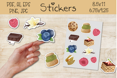 Printable Stickers and for the GoodNotes app.Sweet, bakery