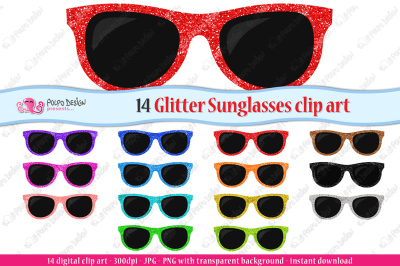 Colorful Glitter Sunglasses clipart