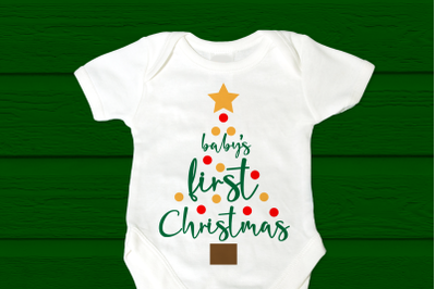 Baby&amp;&23;039;s First Christmas Tree | SVG | PNG | DXF | EPS