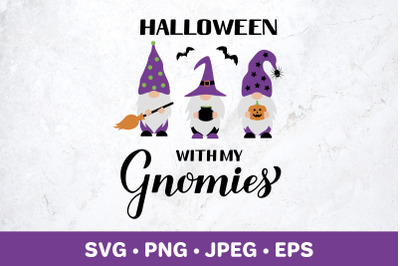 Halloween with my Gnomies.  Cute Halloween  gnomes SVG