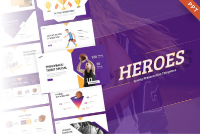 Heroes Creative Animated Sport PowerPoint Template