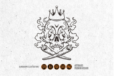 Skull King Cannabis Smoke Clip Art