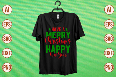 have a merry christmas happy new year svg cut file