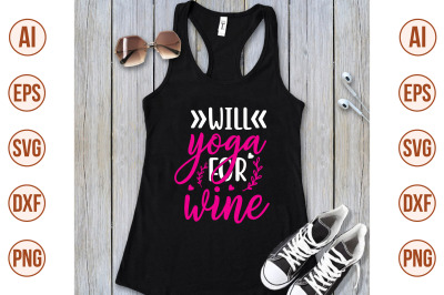 will yoga for wine svg cut file