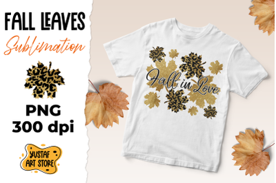 Fall leaves sublimation design