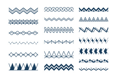 Seamless waves. Abstract geometrical zigzag shapes vector patterns col