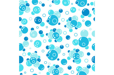 Boiling bubbles pattern. Water liquid balls soap foam vector seamless