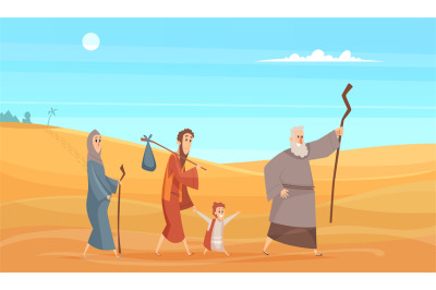 Journey of bible characters. Narrative historical background holy peop