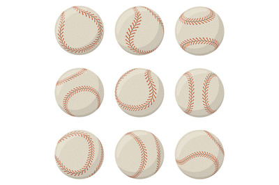 Baseball sport game ball with red lace stitches. Softball, baseball le