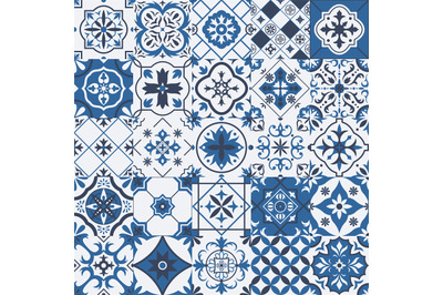 Traditional mexican and portuguese porcelain ceramic tile patterns. Az