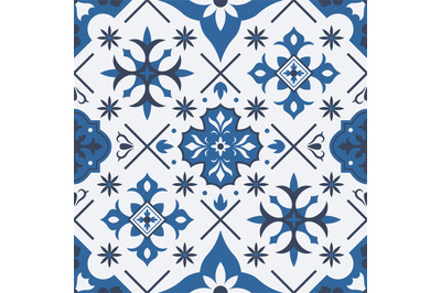 Traditional azulejo, talavera mediterranean ceramic tile seamless patt