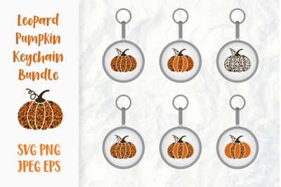 Leopard pumpkin keychain bundle SVG. Fall keychain