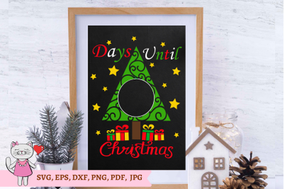 Christmas tree Countdown SVG, Days Until silhouette