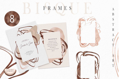 Abstract beige and blush pink frames clipart-8 png files