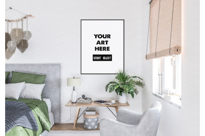 Interior scene artwork background frame mockup