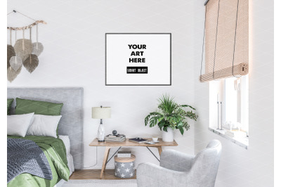 Interior scene artwork background frame mockup