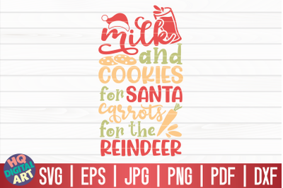 Milk and cookies for Santa SVG | Funny Christmas Quote