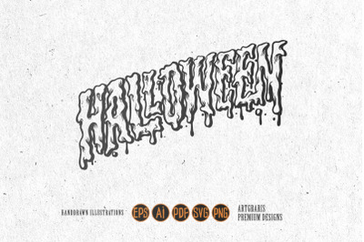 Halloween Sparated Typeface Silhouette