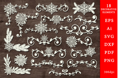 Decorative winter elements. SVG