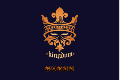 King Ornament Crown Abstract Logo Gold
