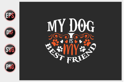 Dog typographic quotes design vector template.