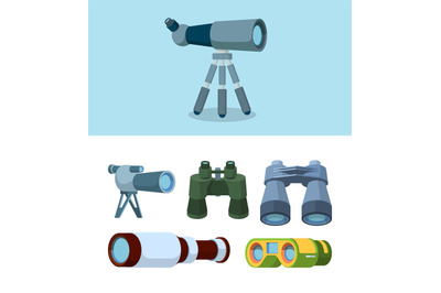 Binoculars. Travel telescope reflection optical tools for outdoor expl