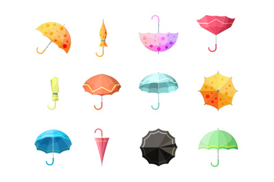 Umbrella. Collection of autumn protection flexibility umbrellas rain s