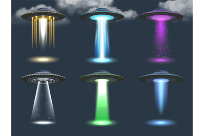 Ufo spotlight. Cosmic transport ambient alien lighting realistic glowi