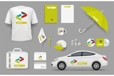 Business identity items. Corporate branding souvenir stationery office