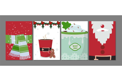 Holiday cards. Christmas New year flyers&2C; festive decoration banner te