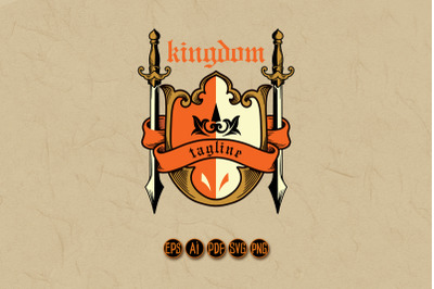 Kingdom Shield Vintage Armor Knight Logo