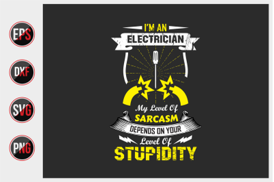 Electrician T Shirt Design Vector.