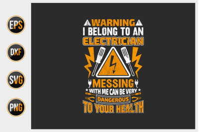 Electrician T Shirt Design Vector.