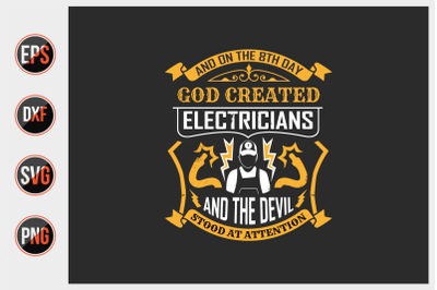 Electrician T Shirt Design Vector.