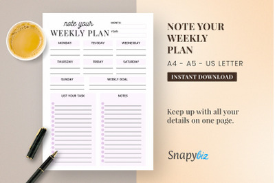 Note Your Weekly Plan