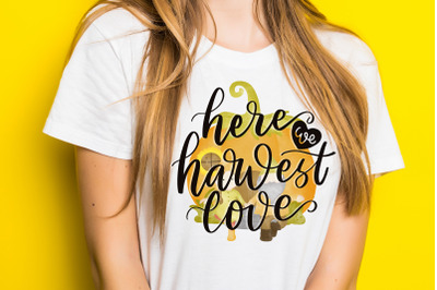 Here We Harvest Love, Thanksgiving Sublimation Design