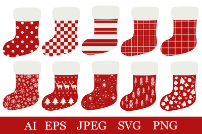 Christmas stocking bundle. Christmas sock. Stocking SVG