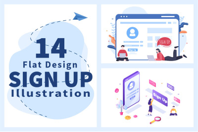 14 Registration or Sign Up Login for Account illustration