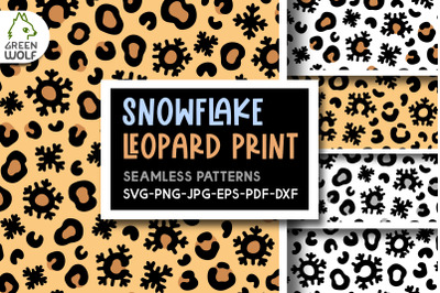 Snowflake pattern svg Christmas leopard print svg Winter patterns