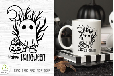 Happy halloween svg Cute ghost svg Halloween decal svg design